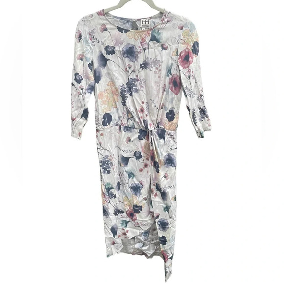 HAUTE HIPPIE FLORAL SILK DRESS - Picture 1 of 3